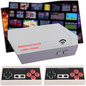 Wireless Retro Game Console, Classic Mini TV Gaming Console, Built-in 620 Video Games with 2 Wireless Controllers, AV Output 8-Bit Game System - Plug and Play