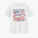 You Look Like The 4th of July Shirt Men Cute Hot Dog Tee Patriotic T-Shirt S