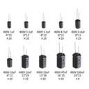 400V 10Values Electrolytic Capacitor Assortment 158pcs Kit 1uF to 100uF Aluminum Capacitors 1uF 2.2uF 3.3uF 4.7uF 6.8uF 10uF 22uF 33uF 47uF 100uF