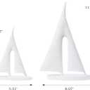 Saysmile Modern Sculptures Home Decor, Sailboat Decor Ornament, Boat Decorations Statue Decor, Art Sculptures and Statues, Sailboat Gifts Home Office Bathroom Shelf Decor (White-2 Pack)