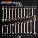 HORUSDY 24-Piece Ratcheting Wrench Set | Metric and SAE | Ratchet Combination Wrenches Set with Organizer | 72-Teeth | Chrome Vanadium Steel | 8-19 mm & 1/4 to 7/8
