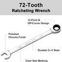 2 x Jetech 11mm Ratcheting Combination Wrench, Industrial Grade Gear Wrench with 12-Point 72-Tooth Ratchet, Forged and Heat-Treated Cr-V Steel, Metric