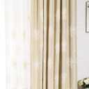 VOGOL 2 Panels Floral Pattern Embroidered Elegant Faux Linen Grommet Curtains, Thermal Insulated 60% Blackout Heavy Drapes for Bedroom Living Room, Energy Efficient Window Treatments, 52 x 84 Inch (Beige)