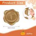 Whaline 50Pcs Thanksgiving Wax Seal Stickers Fall Pumpkin Envelope Seal Stickers 3D Vintage Gold Self-Adhesive Embossed Stickers for Autumn Wedding Anniversary Greeting Cards Snail Mails Packages Gift