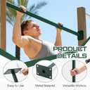 Zonon 2 Pcs Heavy Duty Outdoor Pull up Bars Heavy Strength Training Chin up Bars for Home Gyms Full Body Exercise Support 440 Lbs, Installed on 4 x 4, 4 x 6 or 6 x 6 Posts(Not Included), Green