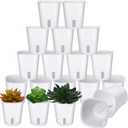 20 Pcs 3 Inch Self Watering Pots Self Watering Planters for Indoor Planters Plastic Garden Flower Pots with Level Indicator Vents for Herbs