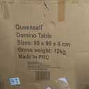 Queensell 35" Folding Game Table with Cup Holders, Domino and Mahjong Table with Heavy-Duty Legs, Double-Sided Mat and Storage Bag, 34 x 34 x 27 inches