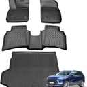 Floor Mats & Cargo Liners Compatible for 2021 2022 2023 2024 2025 Buick Envision, All Weather 2 Row Floor Liners and Trunk Mats, Full Set Automotive Mat Accessories Odorless Anti-Slip-Black