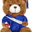 Hollowfly Graduation Bears 2026 Plush Stuffed Animal Bear with Gown Cap Tassel Set Cute Brown Graduate Gifts Stuffed Animal Doll Plush Toy for Party Supplies (11.8 Inch,Royal Blue)
