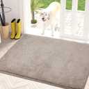 PURRUGS Dirt Trapping Door Mat 34" x 59", Non-Slip Machine Washable Entryway Rug, Dog Doormat, Indoor Front Door Mat, Super Absorbent Entry Rug for Muddy Shoes & Paws, Taupe