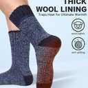 sellto 5 Pairs Merino Wool Socks for Men, Thick Warm Hiking Socks, Wool Winter Socks, Soft Mens Crew Sock