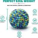 2 x 3 Pack Handmade Crochet Hacky Footbag, Colorful Woven Kick Sack Balls for Adults, Beginner Juggling Balls, Outdoor Party Game Beach Toys