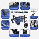Dog Wheelchair for Back Legs, Dog Wheelchair Cart, Doggy/Cat Wheelchairs with Disabled Hind Legs Walking, Mobility Aids for Small Medium Pet Hind Limbs, Dogs Cart with Wheels, Light Weight,