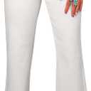 SHEWIN Wide Leg Jeans for Women Trendy High Waisted Flare Jeans Stretchy Straight Leg Ankle Denim Pants with Pockets (14, White)