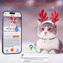 3 x Christmas Cat Collar Breakaway with Bells, Xmas Patterns Kitten Collar with Qr Code Cat Tag Christmas Checkered (1Pack)
