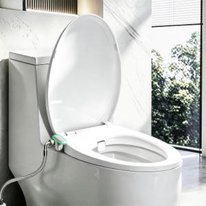 FEELSO Elongated Bidet Toilet Seat, Non-Electric Bidet with Dual Nozzles