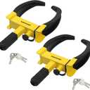 KAYCENTOP Universal Wheel Lock Clamp Anti Theft Trailer Locks Fit Most Vehicles Max 11" Tire Width Security Tire Boot Lock for Trailers SUV Boats ATV's Motorcycles Golf Cart 2 Packs 6 Keys Alike