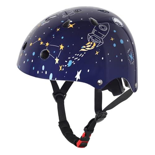 Kids Toddler Space Bike Helmet for Boys Girls, Adjustable Bicycle Helmet from Infant Baby to Children, Multi-Sport for Scooter Skateboard Roller/Inline Skate (Universe Rocket,NavyBlue)
