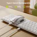seenda Bluetooth Keyboard and Mouse for Mac, COS500 Multi-Device Rechargeable Keyboard Mouse with Quiet Keys, Full Size Slim Combo Compatible for MacBook Pro/Air, Mac, iPad, iPhone - White Silver