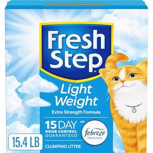 Fresh Step Light Weight Clumping Litter, Extra Strength Formula With Febreze Freshness, 15.4 lb. Box x2
