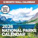 2026 National Parks Wall Calendar | Beautiful Outdoor Nature Landscapes Calendar of US State Parks Scenery for 2026, Great Calendar Stocking Stuffer Gift for Men or Women