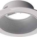 NICOR Lighting 6 inch White Recessed Baffle Trim, Fits 6 inch Housings (17510)