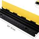 CXRCY Cable Ramp 2 Pack of 3 Channel PVC Rubber Cable Protector, 44000lbs Capacity Heavy Duty Speed Bumps Hose Cord Protector Ramps for Wire Hose Pipe Hider Driveway Outdoor