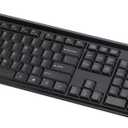 Amazon Basics 2.4GHz Wireless Keyboard and Mouse Combo, Quiet and Compact US Layout, Unifying USB Receiver, Black