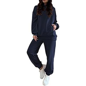 Linsery Women Hoodies Sweatsuit Long Sleeve Hooded Matching Joggers Sweatpants 2 Piece Tracksuit Sets Large