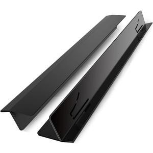 2PCS Kitchen Stove Counter Gap Covers, Stainless Steel Stove Gap Covers,13.8~27 Inch Adjustable Oven Stove Side Gap Guards,Heat Resistant & Easy to Clean Stove Guard (Black)