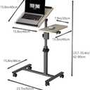 Furist Adjustable Bedside Laptop Desk with Mouse Pad on Wheels, Adjustable Overbed Table,Rolling Computer Stand,Hospital and Home Use