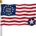 Embroidered 1776 250 Anniversary USA Flags 3x5 Outdoor- Betsy Ross American 2026 Flag Heavy Duty Nylon Embroidered Stars Sewn Stripes 250th Commemorative for Outside