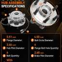 2Pcs 515065 Front Wheel Bearing Hub Assembly Compatible with Nissan Frontier 2005-2019, for Nissan Pathfinder 2005-2012 Xterra 2005-2013, for Suzuki Equator 2009-2012, 6 Lugs w/ABS