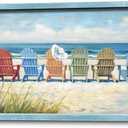 ArtSquare Beach Coastal Sea Birds Wooden Framed Wall Art 24x12 Inch