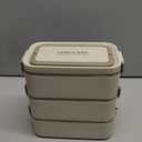 Bento Box Adult Lunch Box, Stackable 3 Layer 304 Stainless Steel Lunch box for Adults Kids Office, 3L Large Capacity Portable Lunch Box Containers with Soup Bowl Spoon and Fork