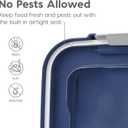 IRIS USA Dog Food Storage Container, 30 lbs & 11 lbs Combo, Cat Food Storage Container, Dog Treat Container, Airtight, Stackable, 2-Cup Scoop, Wheels, Easy Mobility, Navy