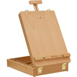 Tabletop Art Easel for Painting, Premium Wooden Sketchbox, Portable Desktop Painting Easel for Student Artist Beginner