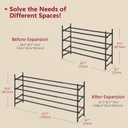 Tajsoon Expandable Shoe Rack for Closet 3 Tier, 28-41Adjustable & Stackable Shoe Shelf Storage, Metal Shoe Rack Organizer for Front Door Entrance, Closet, Garage, Entryway, Black