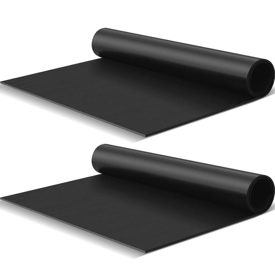 Pangda 2 Pcs Neoprene Rubber Sheet Rolls 16" Wide x 1/8" Thick x 30" Long, Industrial Grade, Black