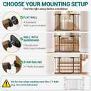 Cumbor 30-46" Baby Gate for Stairs, Auto Close Dog Gate for the House Brown