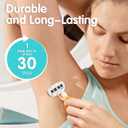 2 x DreamGenius Travel Razors for Women Include 1 Handle and 5 Cartridges, Extra Smooth 5-Blade Travel Essentials Razor with Case for Shaving, Orange