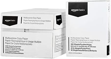 Amazon Basics Multipurpose Copy Printer Paper, 20 lb, 8.5 x 11 Inches, 9 Reams (4,500 Sheets), 92 Bright, White