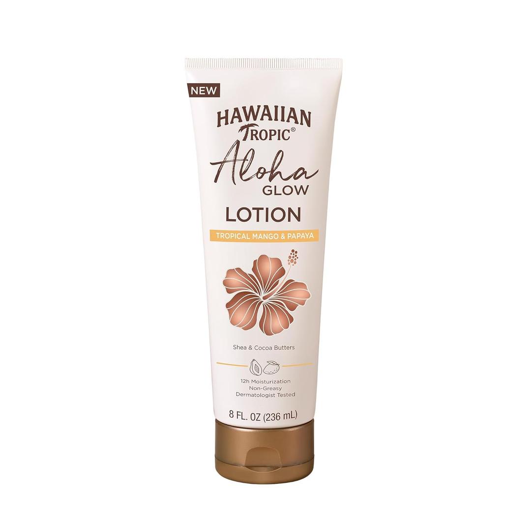 Hawaiian Tropic Aloha Glow Lotion, 8oz | Tan Extender Lotion, After Sun Tan Extender, After Sun Care with Shea Butter & Cocoa Butter, Hawaiian Tropic Body Moisturizer, Body Cream for Women, 8 fl oz