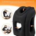 Sunany Travel Pillow, Upgraded Plane Pillow for Long Flights, Inflatable Neck Pillow Used for Airplanes, Cars, Buses, Trains, Office Napping with Eye Mask, Earplugs (Black)