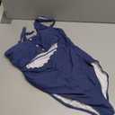 Charmo Maternity One Piece Swimsuit Scalloped Cut Out Ruched High Waisted Scoop Neck Pregnancy Bathing Suit (Large, Blue)