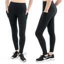 SATINA Women's Leggings (2 Pc) Black High Waist Capri Exercise Play Pants - Stretchy Tummy Control, Buttery Soft, Versatile, Low Maintenance - 92% Polyester, 8% Spandex, Plus Size