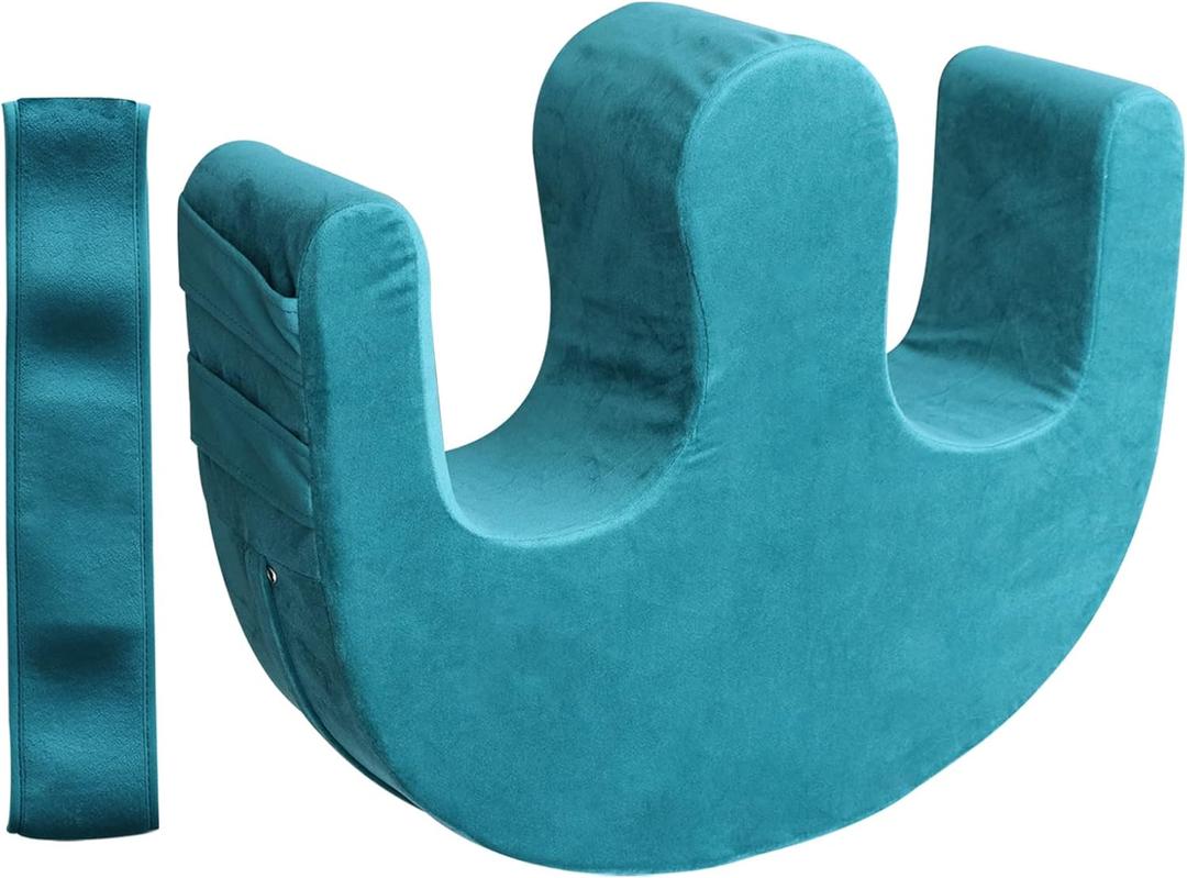 Sexysamba Bedridden Patient Turning Device with Fixing Strap Elderly Assistance Products Bed Rest Leg Pillow Patient Lift Aid Flannel Multifunctional AntiDecubitus Nursing Products, Blue