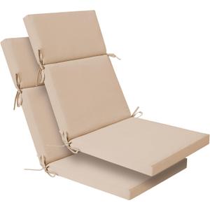 Enipate 2 Pack Outdoor High Back Chair Cushion, Weather Resistant Adirondack Rocking Chair Cushions, Patio Chair Seat Cushions (Beige)