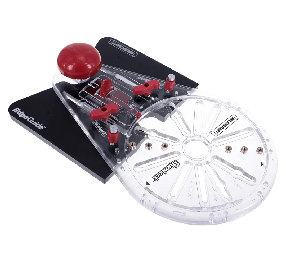 Milescraft 1224 Edge & Mortise Guide - Universal Router Guide for Straight or Cylindrical Edges - Built in Mortise Guide - Bonus Offset Base Pack of 2