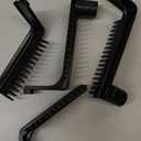 Leumoi 12 Pcs Dust Pans with Long Handle Set 36.6 Inch Commercial Dust Pan with Comb Large Plastic Stand up DustPans for Outdoor Indoor Restaurant Home Office Floor Cleaning (Black)